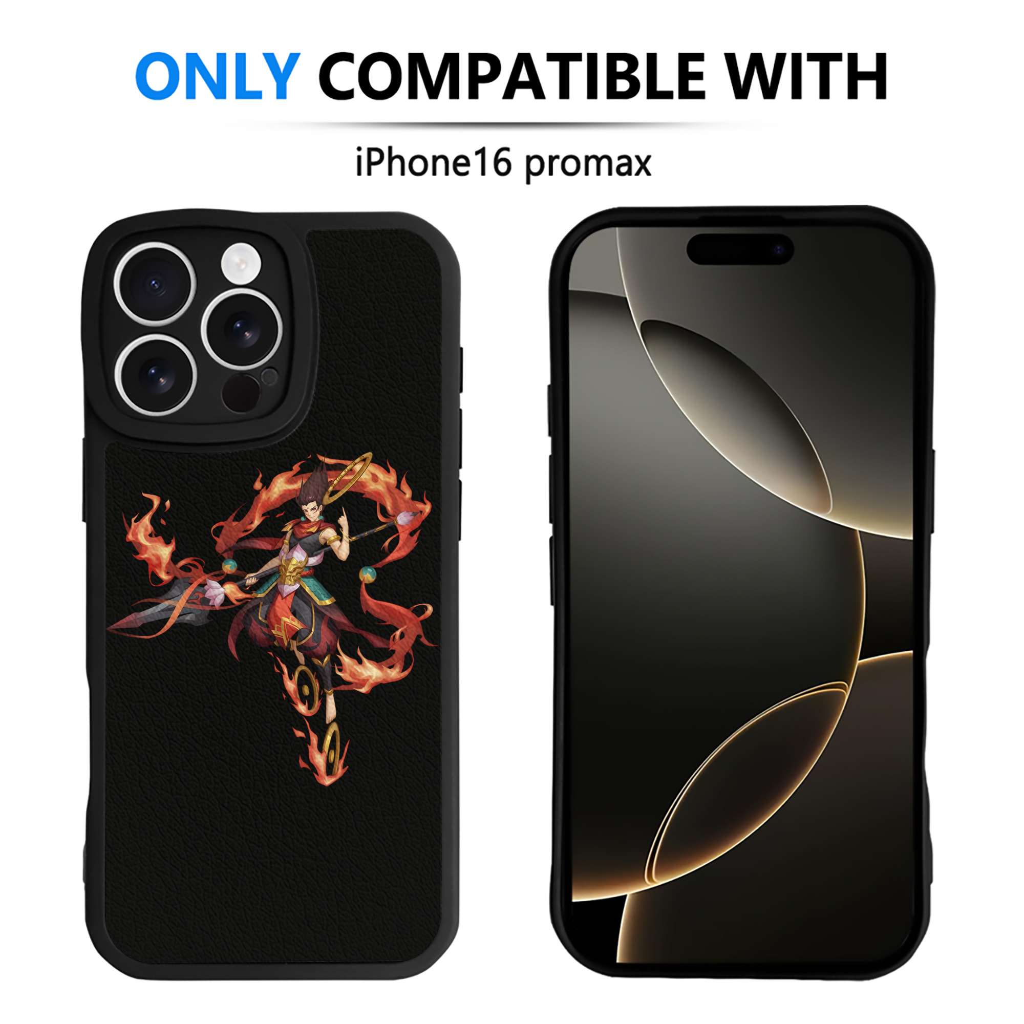 （画像用） Ne Zha 2 ナタ 魔童の大暴れ 【iPhone 16シリーズ対応】シリコンスマホケース（レザー調） 材質：シリコン
